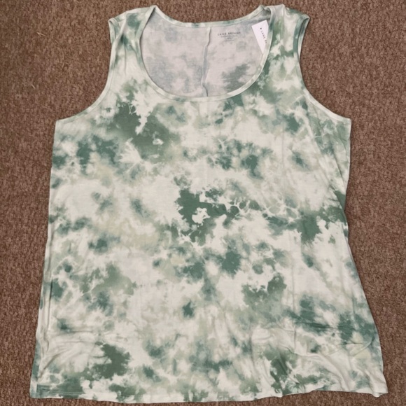 NWT Lane Bryant Plus Size Green Tie-Dye Tank and Open Front Cardigan - Picture 4 of 5